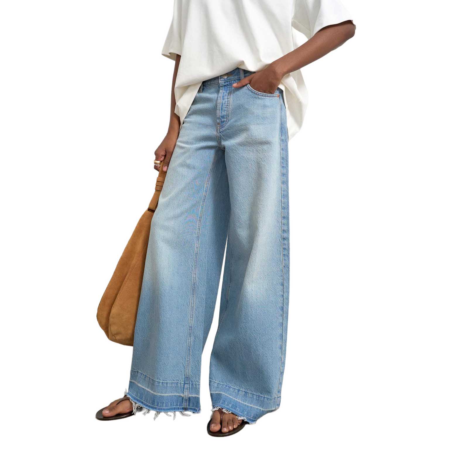 TOPSHOP Horizon Mr Wide Detail Denim Jeans